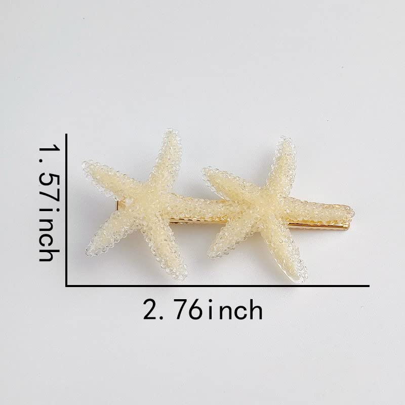 Miniatura 5 de 4 pinzas para el pelo de sirena con estrella de mar para mujeres y niñas, pasadores de pelo de estrella de mar para niñas, accesorios para el
