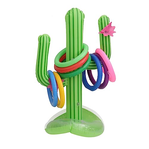 POPETPOP 1 Set Inflatable Cactus Ring Toss Beach Game for Pool Parties Summer Fun and Decorative Plaything Durable Material for Outdoor Use