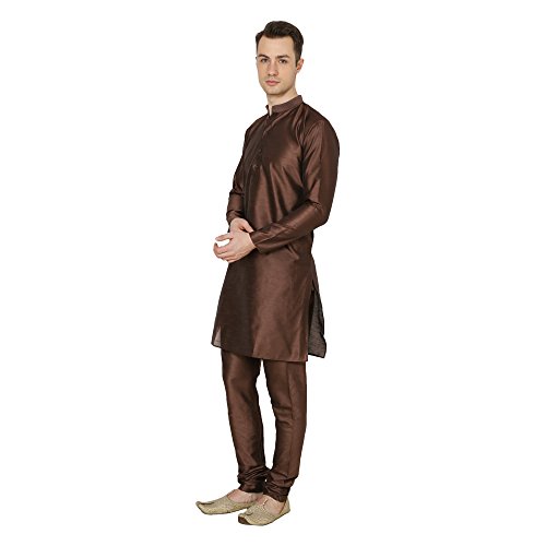 Image of Royal Kurta Men's Cotton Silk Plain Solid Long Only Kurta