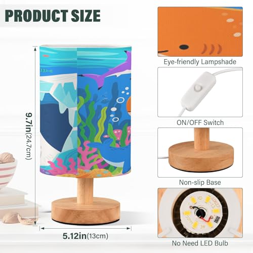 Lámpara de Mesa Infantil Ballena Naranja Cute miniatura 3