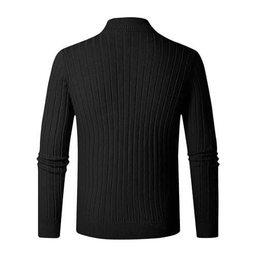 Akklian Men's Casual 1/4 Zip Up Slim Fit Pullover Sweaters Long Sleeve Knitted Premium Mock Neck Sweater 2024 Fall Winter4