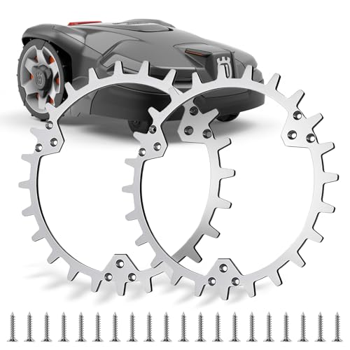 XIMEY Picos para Robot Cortacésped, 2 Piezas Picos Robóticos de para Cortacésped, Puntas de Acero inoxidable de para Automower, Tamaño de Rueda 252 mm, Mejora de Tracción para Robot Cortacésped