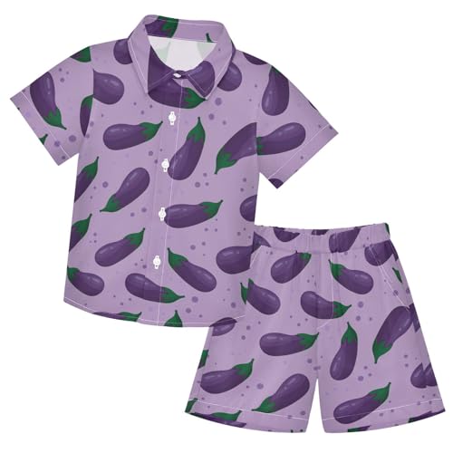 Image of Sunflower Floral Yellow Black Short Sleeve Hawaiian Button Down Shirts and Short Sets for Boys Toddler Summer Outfits