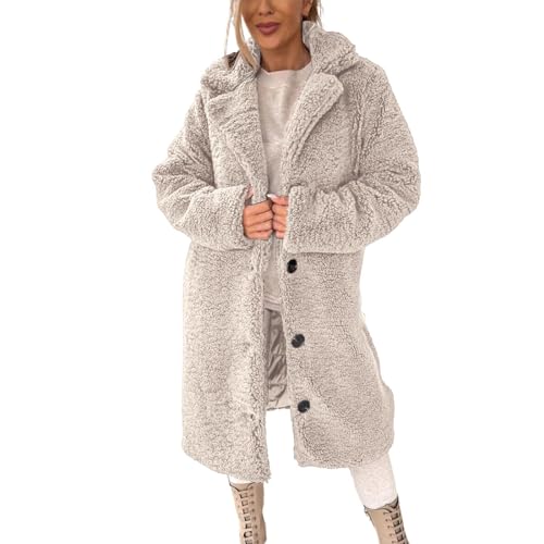 Manteau femme polaire contre le froid veste mi-longue chaude et légère à poches