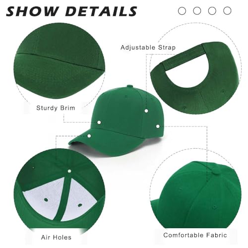 Image of ZH Plain Adjustable Baseball Cap - Lot of 12 Unisex Blank Design Caps