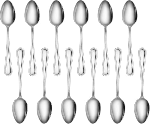 New Star Foodservice 58581 Steel Bead Pattern Serving Spoon, 7.8-Inch Set of 12