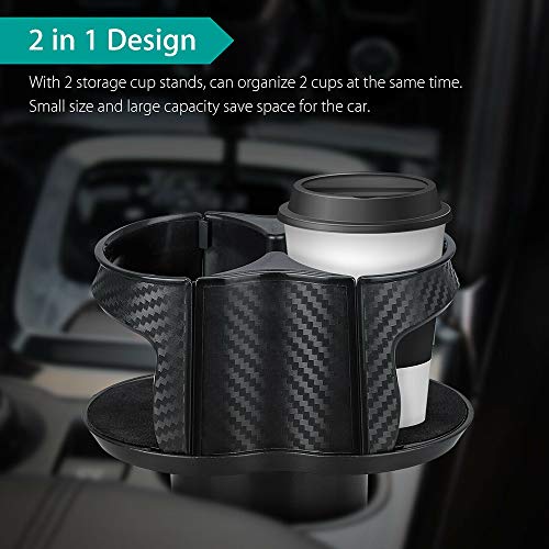 Zwbfu Porta-copos dois em um portátil de grande capacidade removível de fibra de carbono montado em