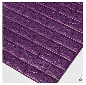 GlobalNiche 70 X 31cm Living Room Waterproof Brick Texture Wall Sticker/Tile Wallpaper Stickers/Self Adhesive Home Baseboard Decor Sticker Color Purple Dimensions 70 X 31cm