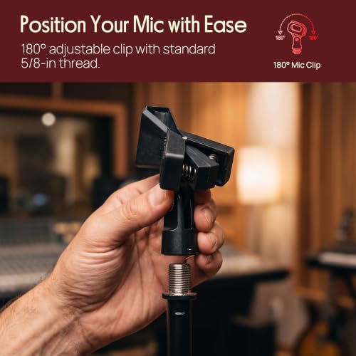 Pyle 2 Microphone Stand with Mic Kit – Dual Adjustable Mic Stands, Dynamic Cardioid Microphones, 3M XLR Cables & Heavy-Duty Bases for Singing, Podcast & Recording by Pyle - Used condition - Image 4