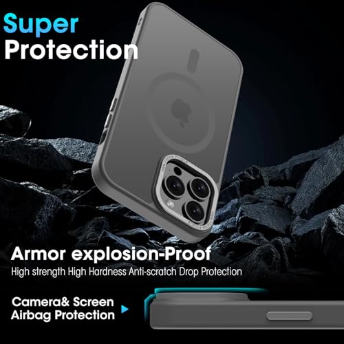 Coque iPhone 13 Pro MagSafe KPPIT antichoc givrée gris titane