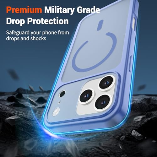 Image of SUPFINE Magnetic for iPhone 17 Pro Case Blue Purple | (Compatible with MagSafe)(Military Grade Drop Protection)(Camera Protection)Translucent Matte Phone Cover