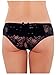 Women's Open Crotch Lace Cute Briefs Knickers Girls Sexy Panties,Black,Small