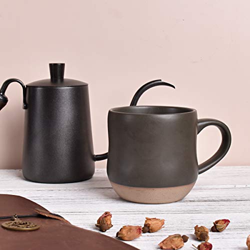 Bosmarlin Large Stoneware Speckled Coffee Mug, Big Ceramic Tea Cup, 17 Oz, Dishwasher And Microwave Safe, 1 Pcs (Black, 1) #TOP3