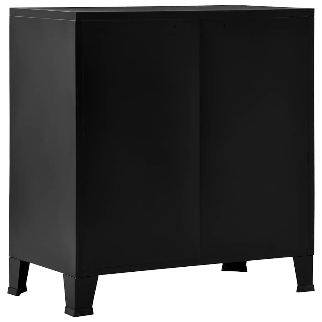 vidaXL Classificatore a 4 Ante Stile Industriale Armadietto Scaffale Mobile Schedario Ufficio Armadio Casellario Libreria Nero in Acciaio