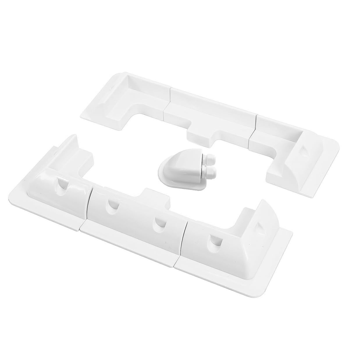 Soporte de montaje para panel solar ABS (7 piezas), sin perforaciones, kit de soporte de esquina para techo de RV, barco, furgoneta, caravana, protección UV, color blanco