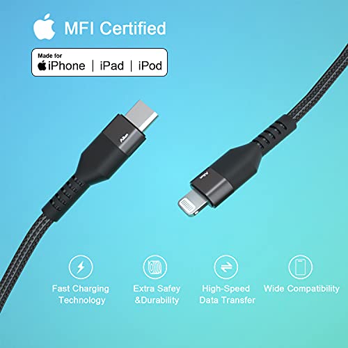 Ailun Usb C To Lightning Cable 2Pack [6Ft Mfi Certified] Cord For Iphone 14/14 Pro/13/13 Pro/12/12 Pro/11/11 Pro/X/Xs/Xr/And Usb C Female To Usb A Male Adapter With Keychain 2Pack #TOP3
