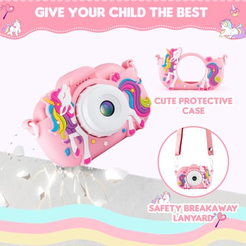 Kids Camera for 3-5 Years Old Girls Gift, 48MP Kids Digital Camera with 32GB SD Card, 16X Digital Zoom, Toddler Camera Toys Christmas Birthday Gifts for Boys Girls - image 7