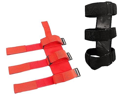 2 x supporto per estintore per auto, regolabile, estintore, cinghia di ricambio per Jeep Wrangler Polaris Ranger, Can Am Maverick ecc. (nero + rosso)