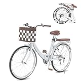 Thickened Carbon Steel Frame: This bike is made of thickened carbon steel, which is not only light but also durable. Classic paint process and streamlined design provide a perfect riding experience for your riding. The stability and durability of the...