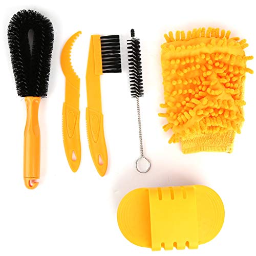Keenso Bike Cleaning Tool Set, Bike Chain Brush Tire Cleaning Brush Sprocket Scraper Brush Multifunctional Cleaning Maintenance Tool