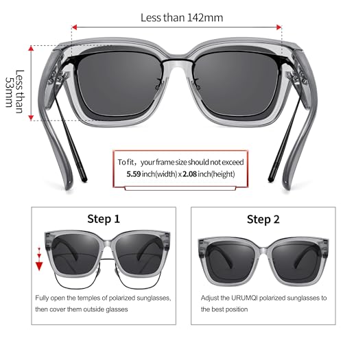 Image of URUMQI Polarized Sunglasses Fit Over Glasses Women Men UV400 Trendy Shades
