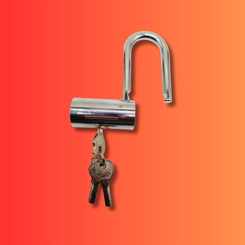 Image of Round Security Padlock Iron Steel Brass Combination Door Lock Shackle keypad Lock 3 Key for Garage, Door, Containers, Shutter, Locker, Warehouse, Gates (Silver 60 mm)