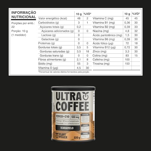 Plant Power Suplemento Ultracoffee Caramelo Lata 220G