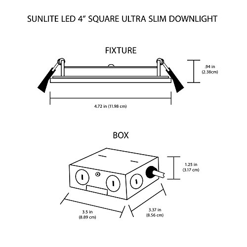 4 Pack 4-Inch Square 9W Recessed Ultra Slim Dimmable Led Downlight, 650 Lumens (60W Equal), 3000K Warm White, Etl & Energy Star, Kitchens & Living Rooms, Commercial & Residential, White #TOP6