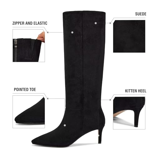 Image of wetkiss Knee High Boots - Pointed Toe & Kitten Heel & Side Full Zipper