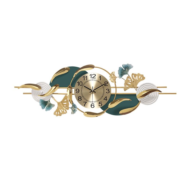Horloge murale géante en métal 99 cm design poisson doré horizontal pour salon