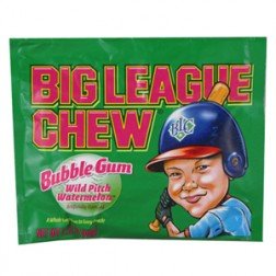 Big League Chew Bubble Gum Watermelon Flavor  Box of 12 Packs