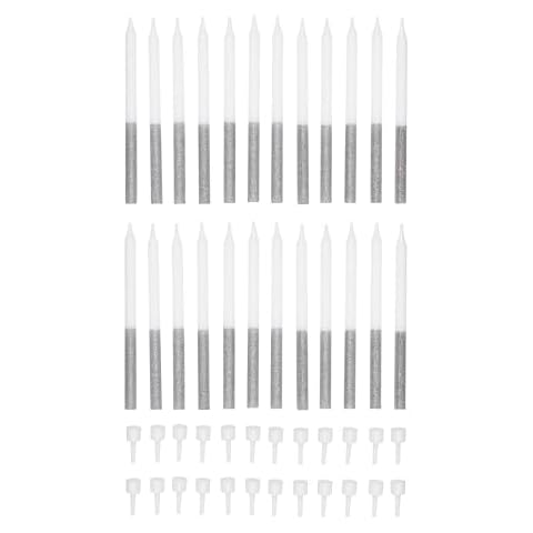 Tala Silver Glitter Candles with Holders Cover