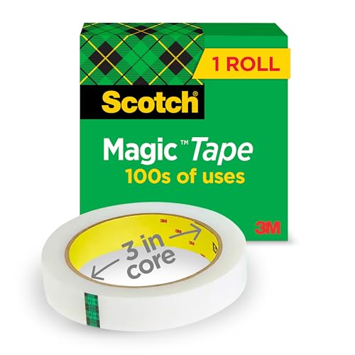 Scotch Magic Tape, 1 Roll, Numerous Applications, Invisible, Engineered for Repairing, 3/4 x 2592 Inches, Boxed - image 1