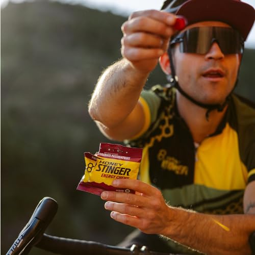 Honey Stinger Organic Energy Chews – Variety Pack – 12 Count – 4 of Each Flavor – Chewy Gummy Energy Source – Cherry Blossom, Fruit Smoothie & Pomegranate Passionfruit – Plus Sticker and Polybag