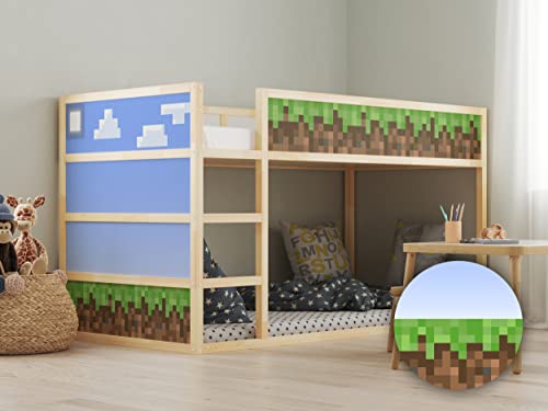 Vinilo decorativo KURA para cama con diseño Pixel Terrain