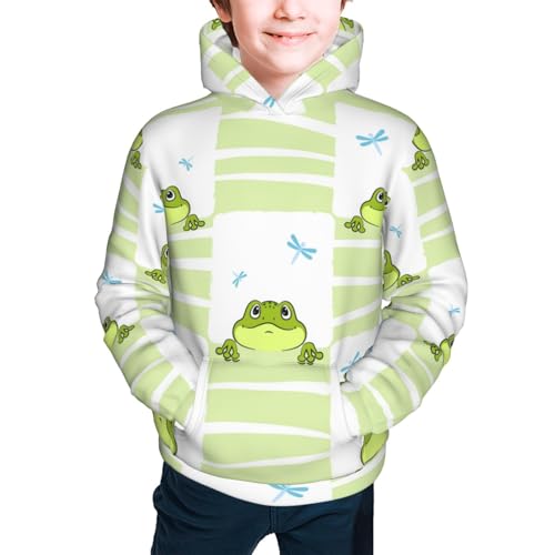 Frogs and Dragonflies Kid Hoodies Boys Sweatshirts Girls Pullover with Pocket3
