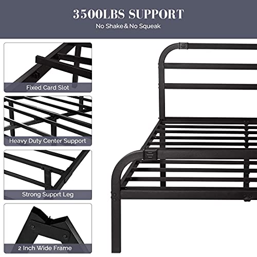 Tatago 14 Inch Full Bed Frame With 40 Inch Matte Curved Design Headboard And Footboard, Heavy Duty Metal Platform Mattress Foundation, 3500Lbs Extra-Strong Support, No Noise #TOP3