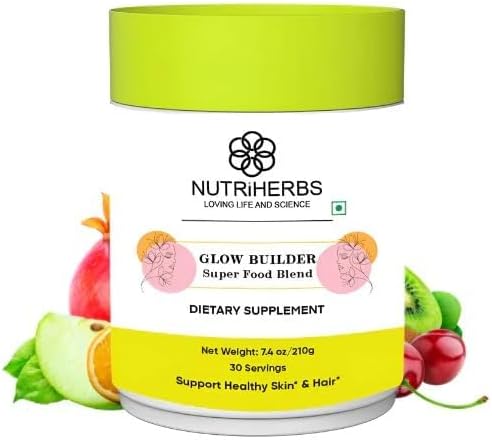 Glow Builder con mezcla de 48 súper alimentos, reduce las líneas finas, arrugas, cuidado de la piel para una piel brillante y saludable, refuerzo de