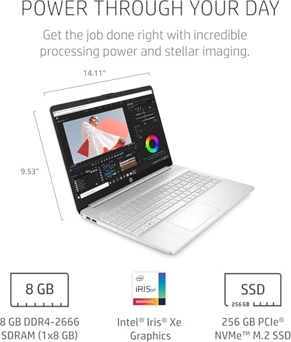 Image of HP 15.6 Inch Student Laptop | Intel Pentium Silver, Quad-Core Processor | 16GB RAM, 1TB SSD | Windows 11 | Thin and Light | 11 HR Battery | Natural Silver | True Vision Cam | Intel UHD Graphics