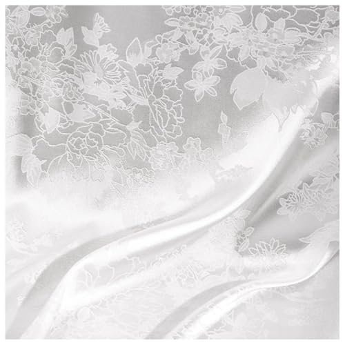 Tissu jacquard en satin blanc soyeux pour donner vie à vos projets
