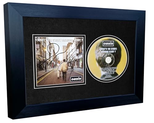 Kitbags & Lockers Foto autografata con copertina dell'album di Liam Noel Gallagher, 30,5 x 20,3 cm, formato A4 (What's the Story) con foto autografata di Liam Noel Gallagher, colore: nero