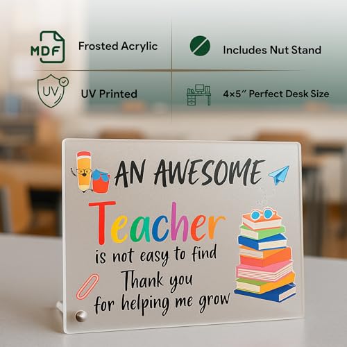 Teacher Day Gifts – Frosted Acrylic Plaque with Nut Stand by tinydabba - 6