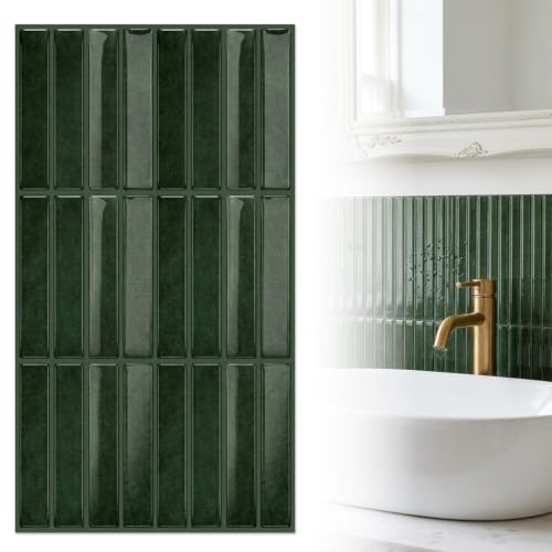 Image of HASTHIP 10 Sheets Peel and Stick Backsplash Tiles, Tiles Sticker, Green