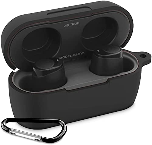JIB True Case Cover Replacement for Skullcandy Jib True Wireless Earbuds, Black Silicone Protective Sleeve - LEFXMOPHY