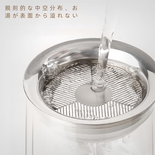 OULOVECO OULOVECO 急須 ガラス 耐熱 400ml ティーポット クリア 1mm精密茶こし付 360度注口 二重グラス 熱くない かさばらない 紅茶 ポット 一人用 オフィス・自宅用 紅茶・緑茶・花茶・コーヒー対応 特許 2025-012174 の商品画像 3