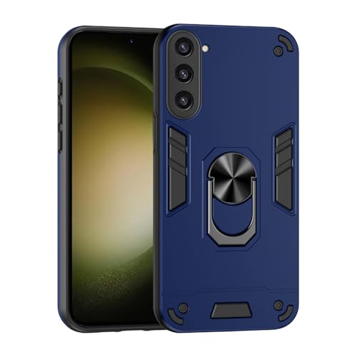 Image of amazon basics Kickstand Mobile Cover (360 Rotating Ring Holder) for Samsung Galaxy S23 Plus 5G (Blue)