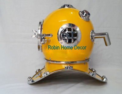 Robin Exports Antique Yellow Diving Helmet Us Navy Anchor Engineering Divers Helmet Replica #TOP2