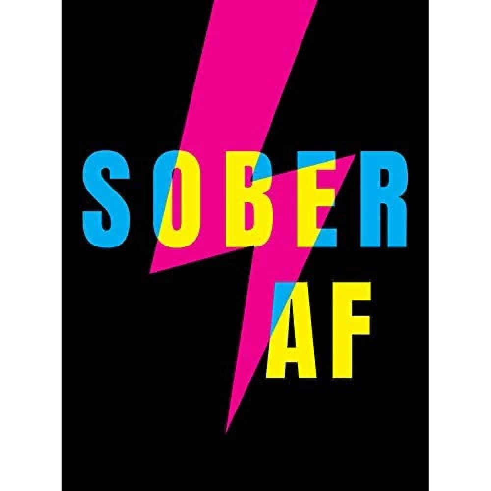 Wee Blue Coo Sober AF Lightning Bolt Typography Art Print Canvas Premium Wall Decor Poster Mural
