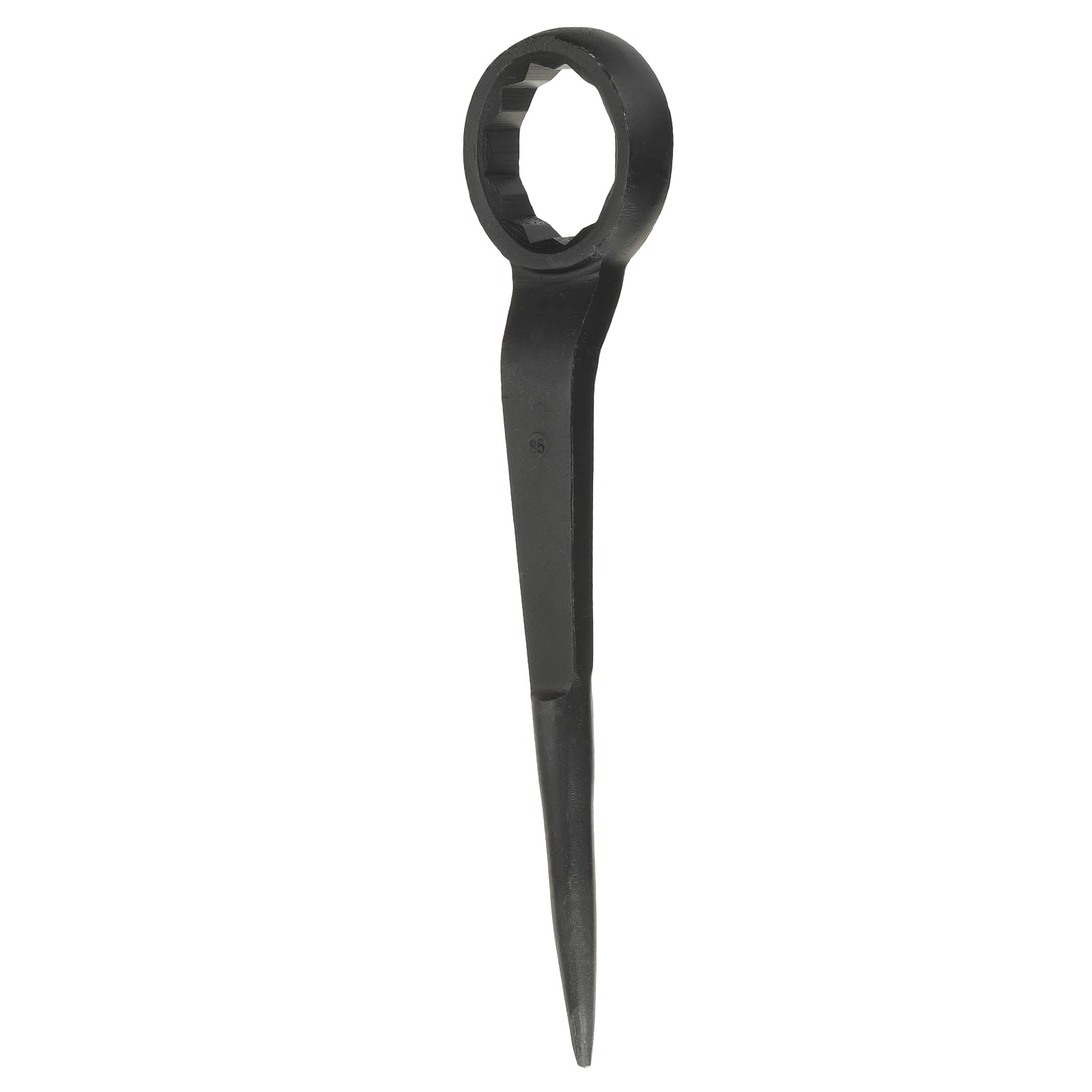 sourcing map Single Head Box Wrench 85mm 45# Steel Blackening Metric Striking Wrench Offset Single Head Box End Ring Type Impact Hand Spanner with Pointed Tail for Repair Maintenance, Black