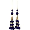 Sewing Accessories Blue Blouse Latkans Decorative Beaded Tassels Crafting 1 Pair